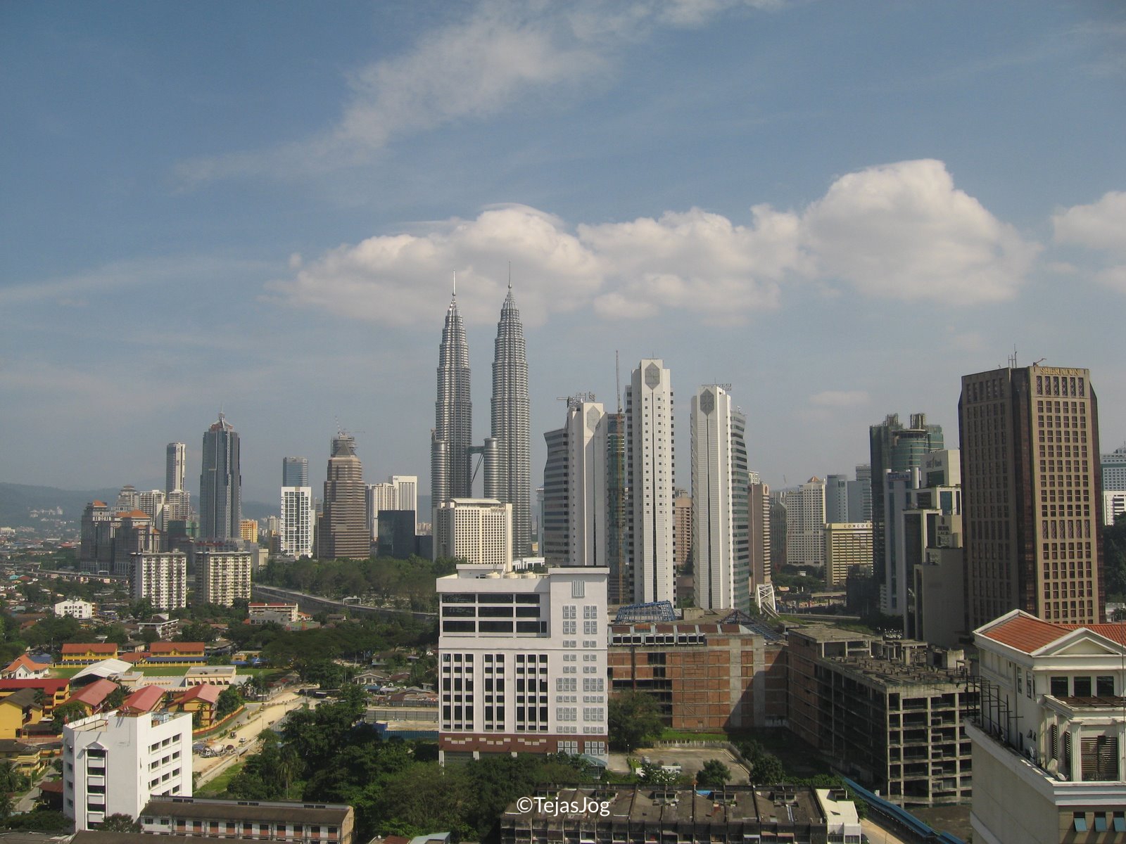 Petronas Twin Towers seen from our room at Hotel Grand Continental