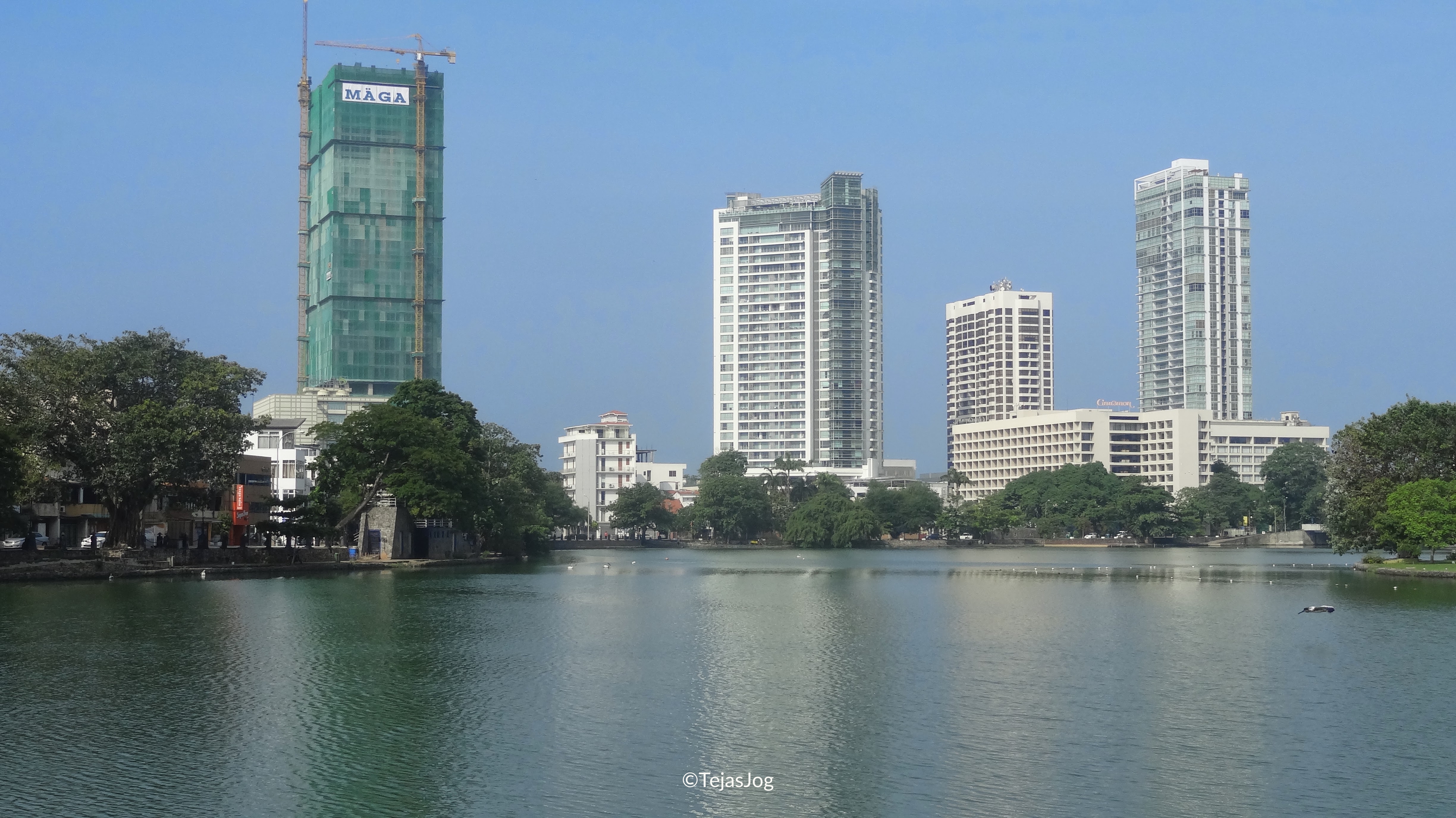 Colombo skyline across Beira Lake