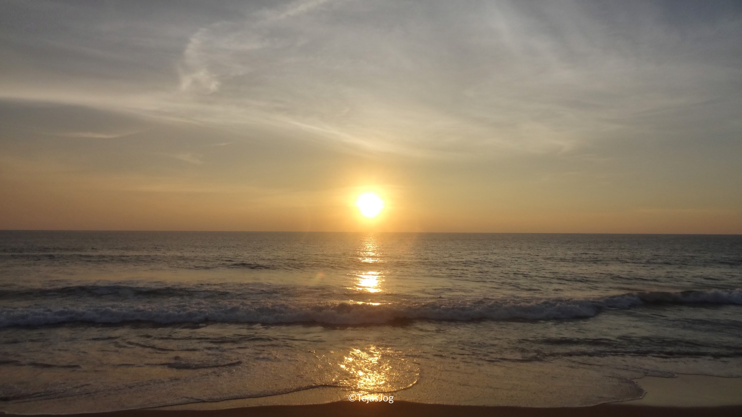 Sun setting over the ocean