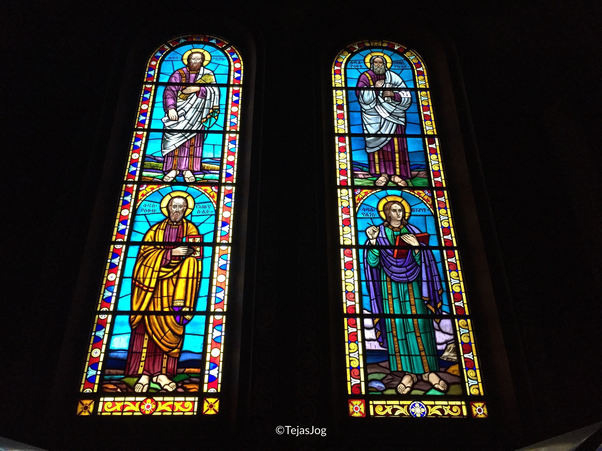 Stained glass windows at Holy Trinity Cathedral