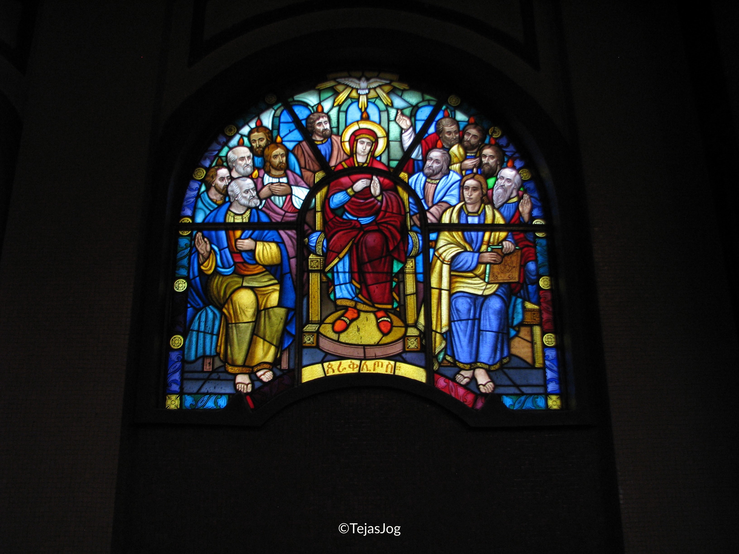 Stained glass windows at Holy Trinity Cathedral
