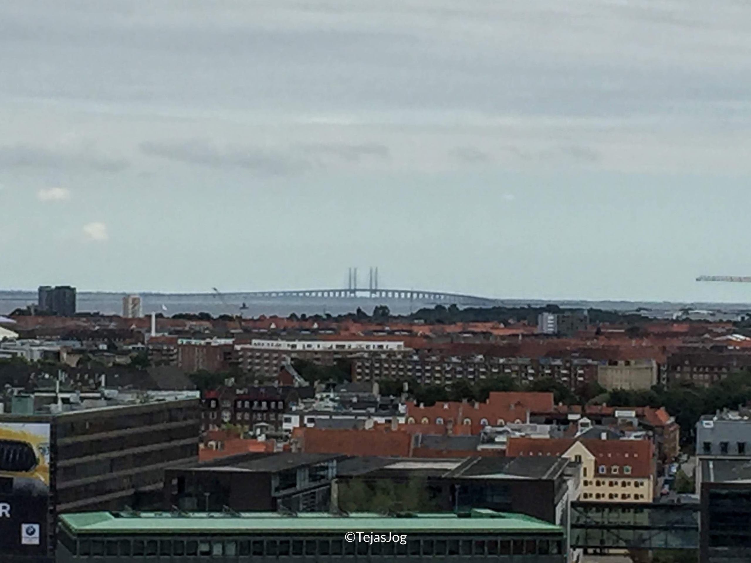 Øresund Bridge seen from the Christiansborg's Tower, Tårnet