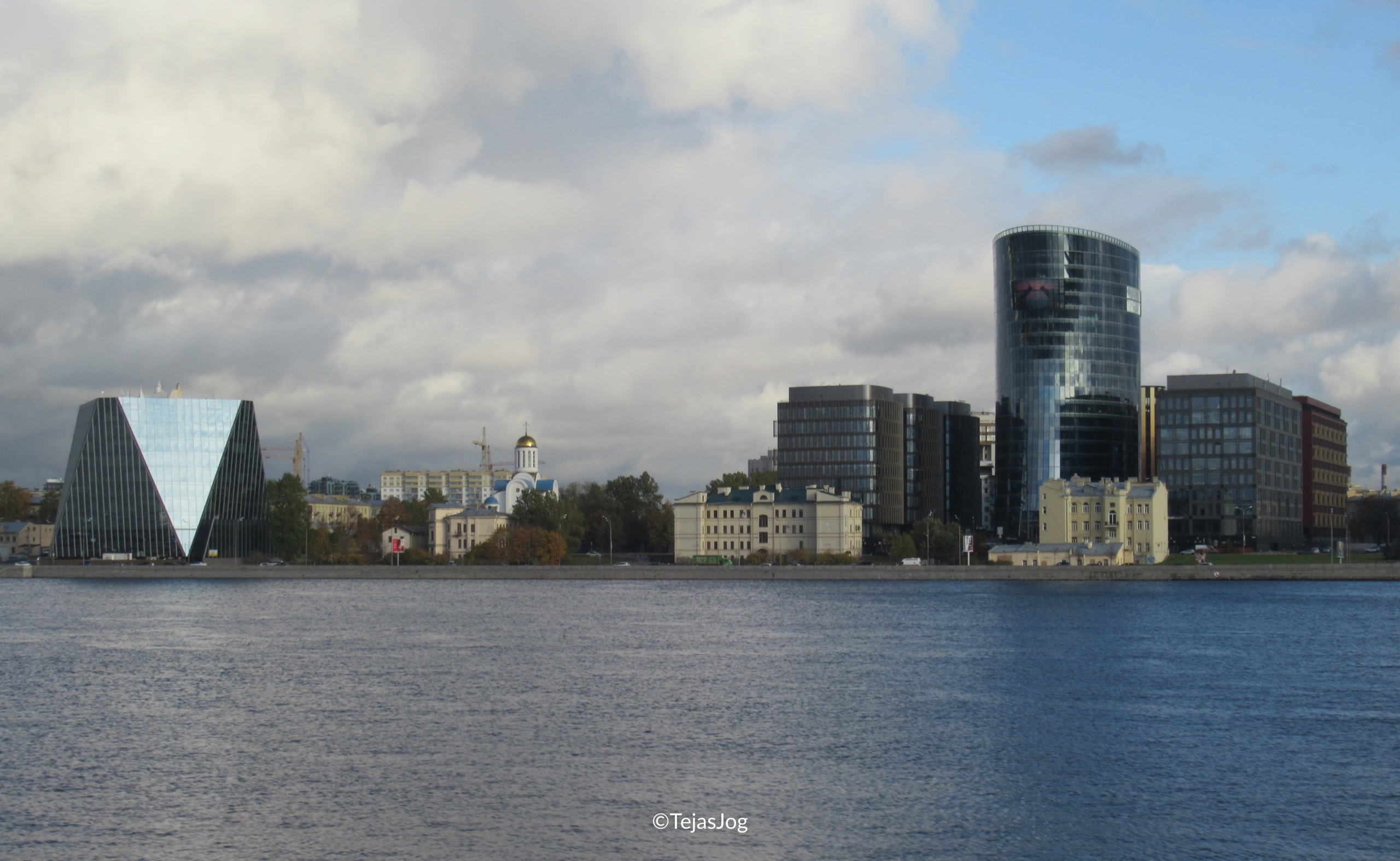 Driving along the Neva River