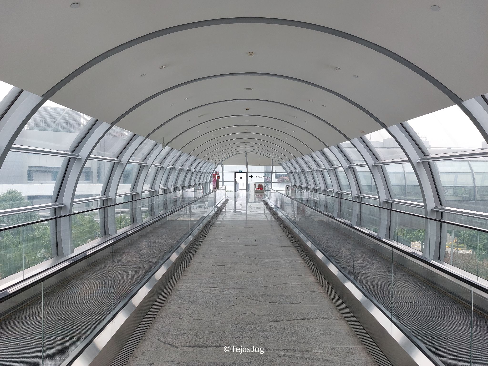 Walkway to airport terminal Walkway to airport terminal