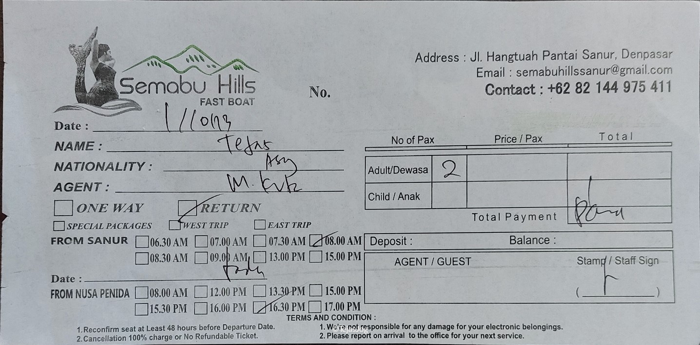 Voucher for Semabu Hills Fast Boat