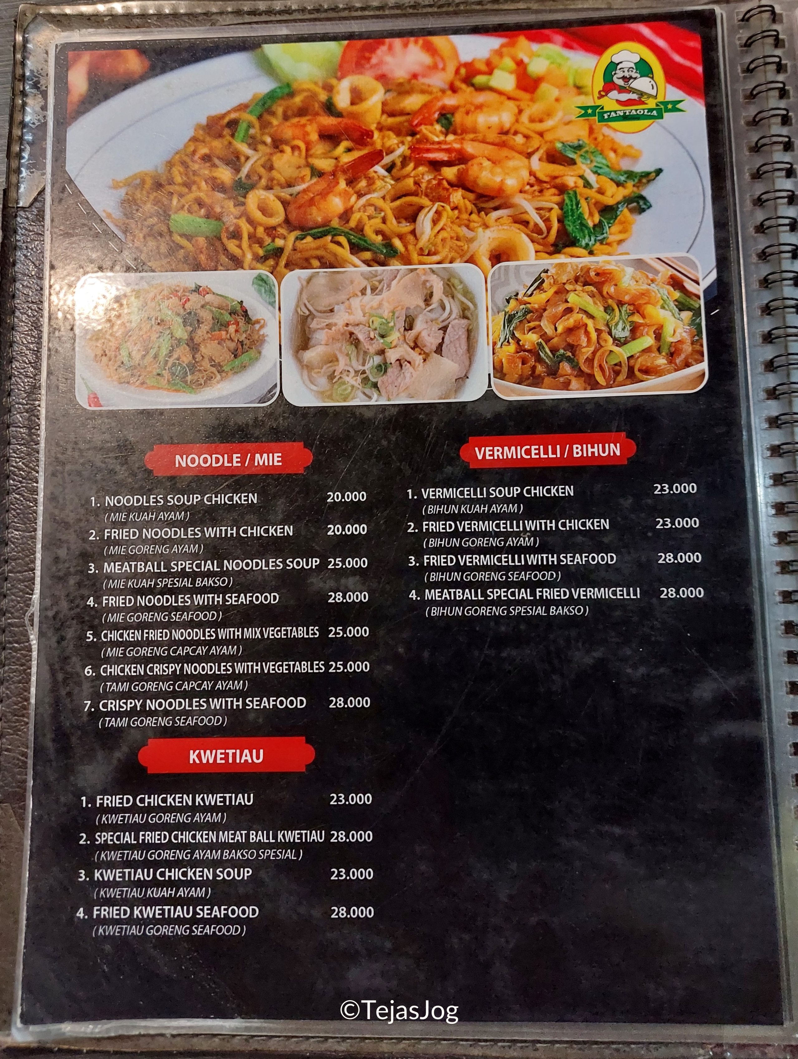 Menu at Warung Fantaola Malang 1