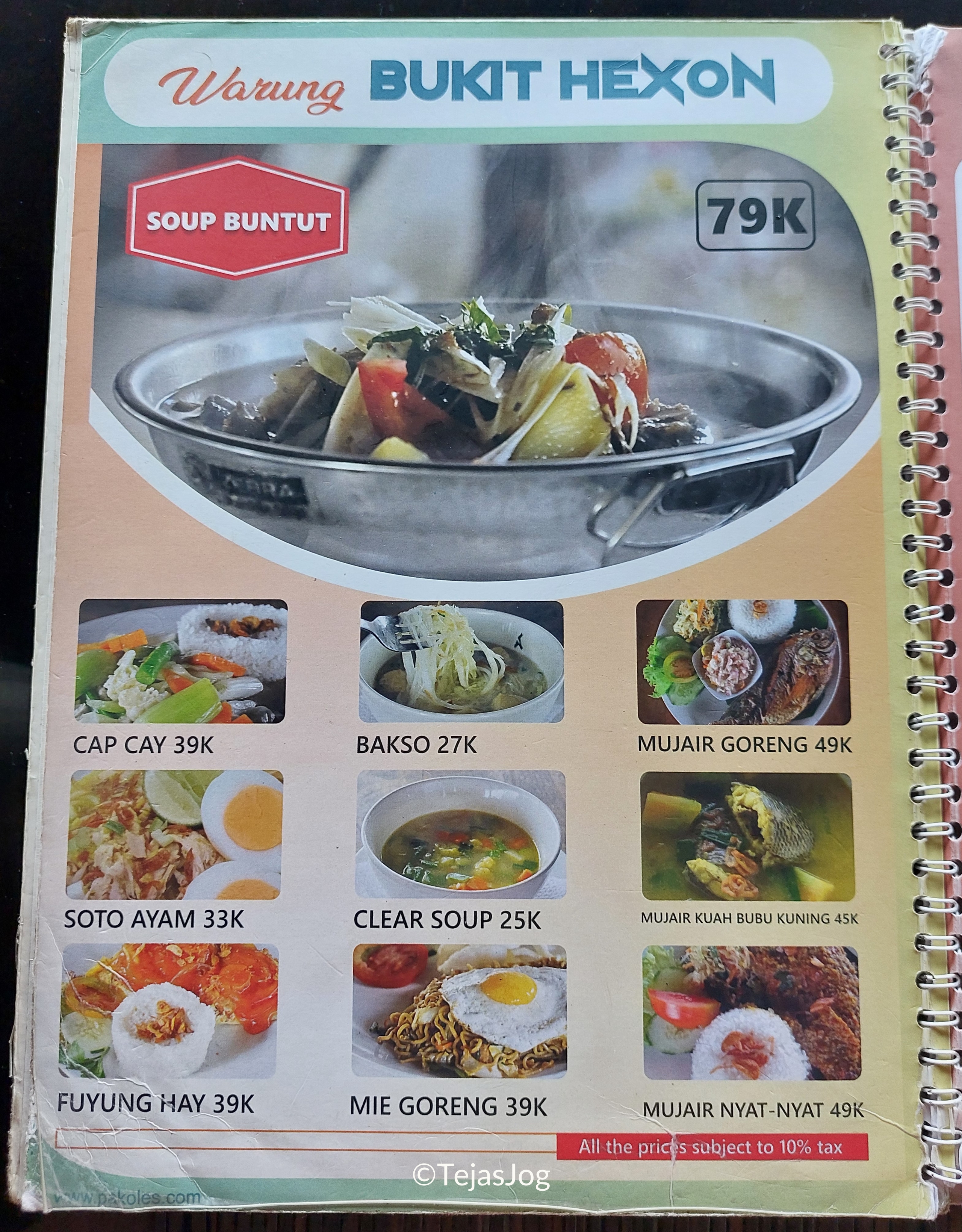 Menu at Warung Bukit Hexon Menu at Warung Bukit Hexon