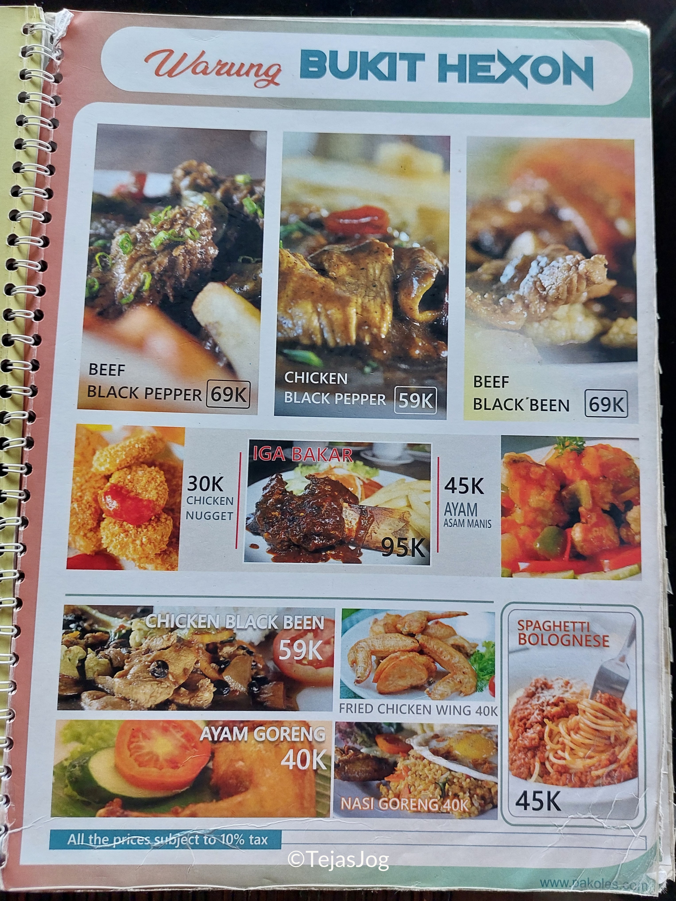 Menu at Warung Bukit Hexon Menu at Warung Bukit Hexon