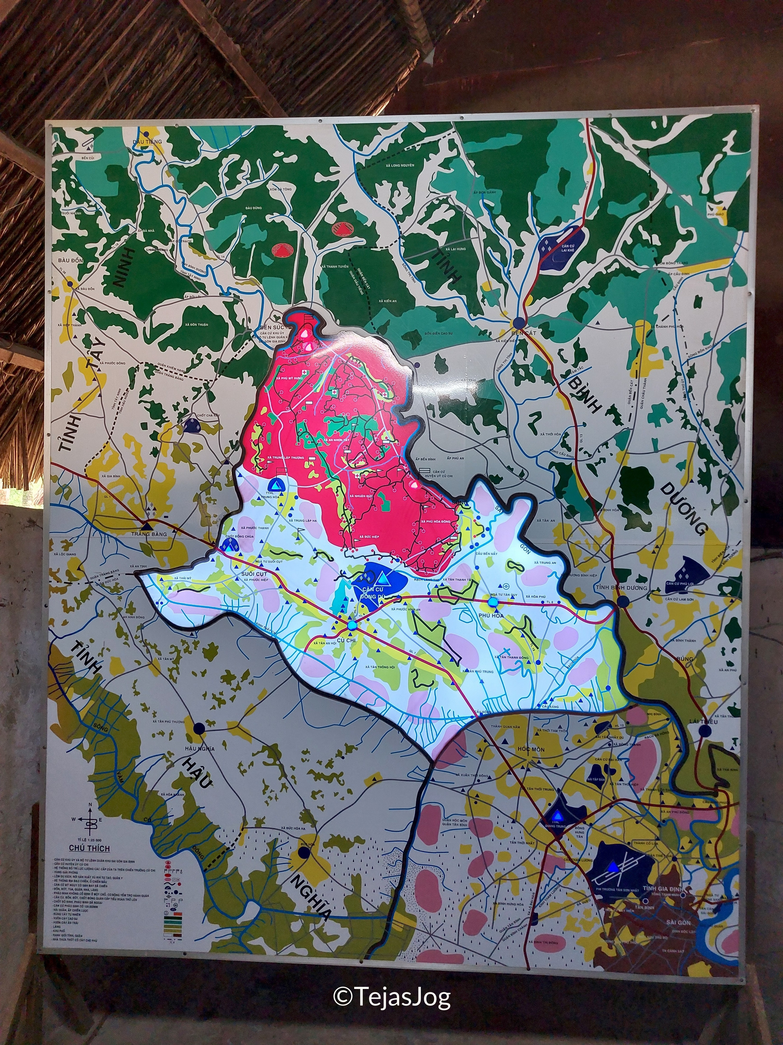 Colored regional map