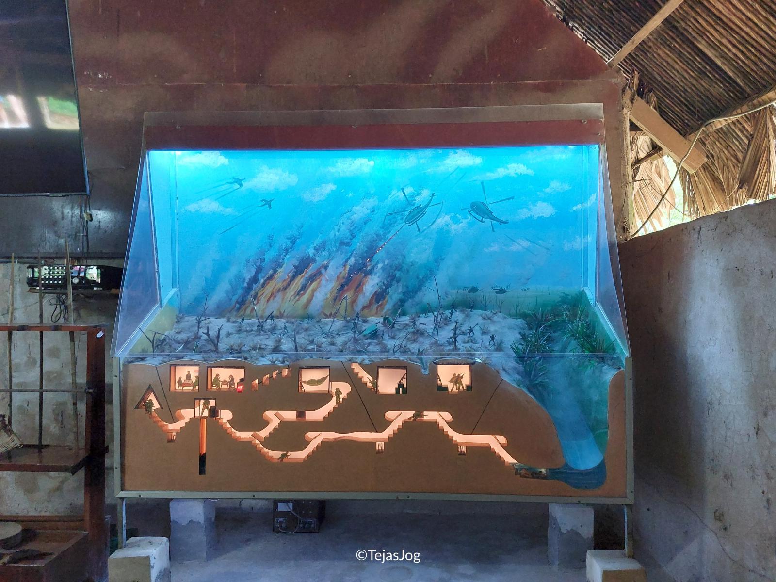 A cutaway model of the multi-level tunnel system A cutaway model of the multi-level tunnel system