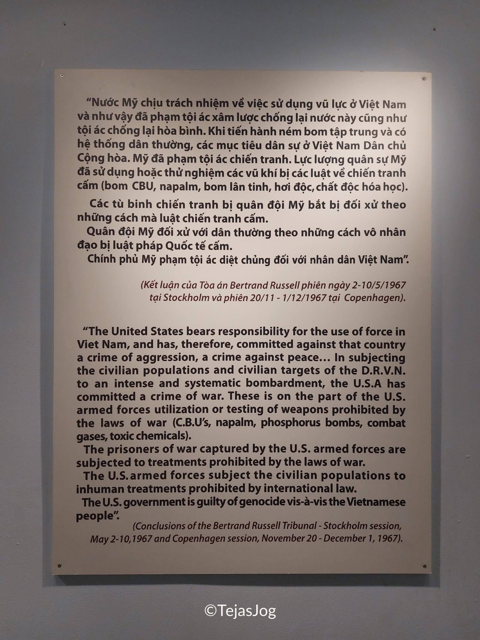 Conclusions of the Bertrand Russell Tribunal regarding war crimes Conclusions of the Bertrand Russell Tribunal regarding war crimes