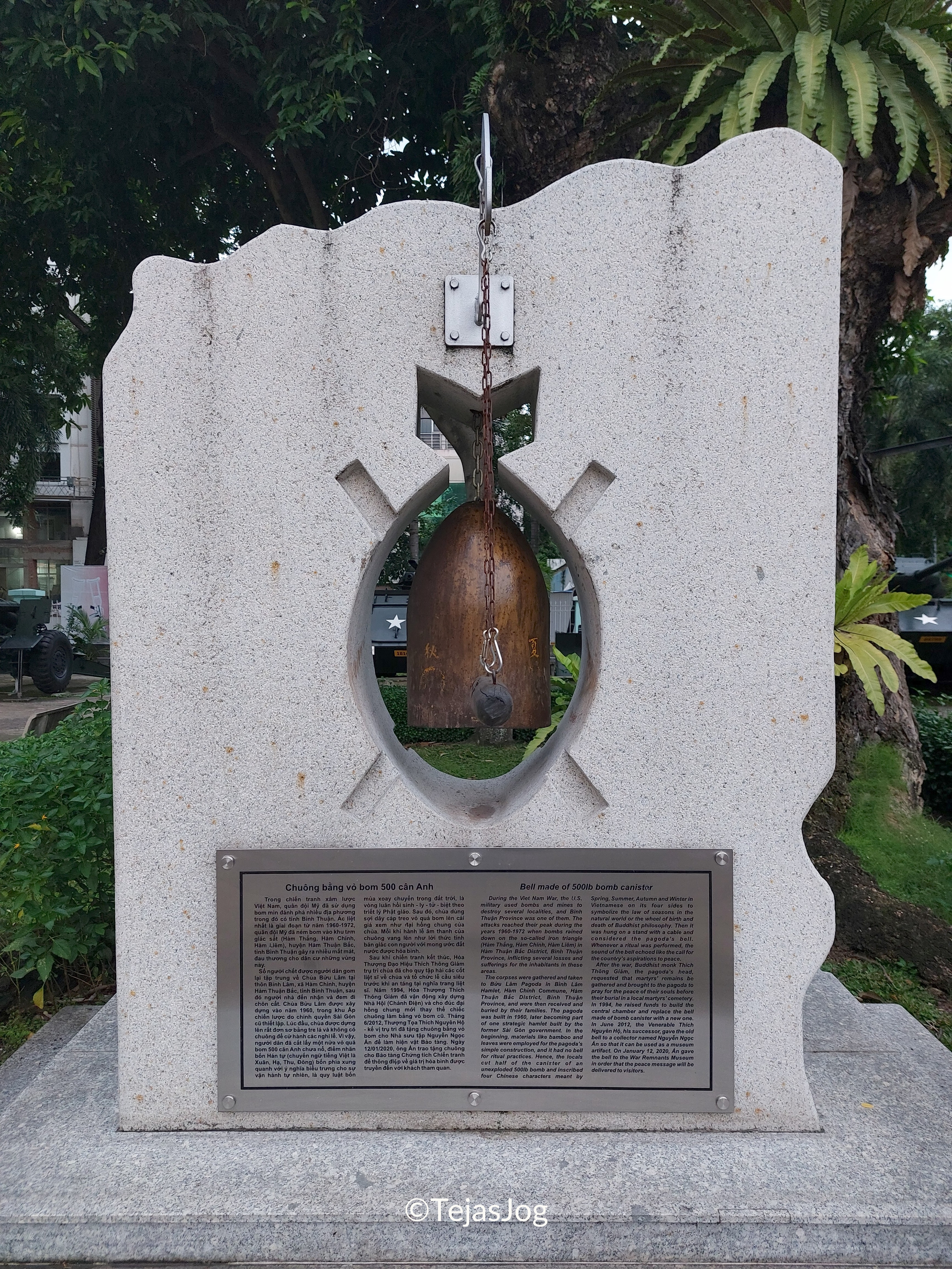Bell made from a bomb canister