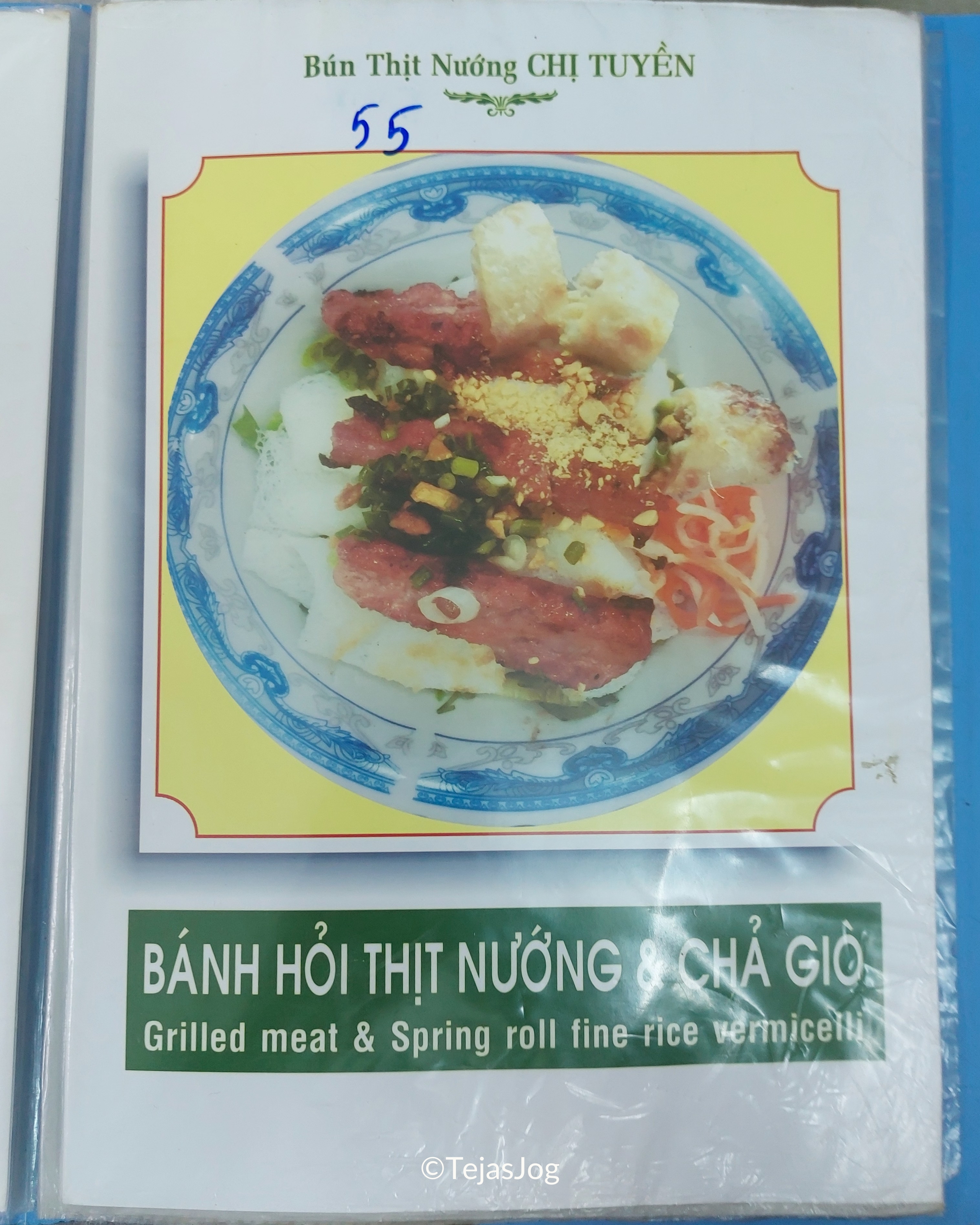 Menu at Bún Thịt Nướng Chị Tuyền