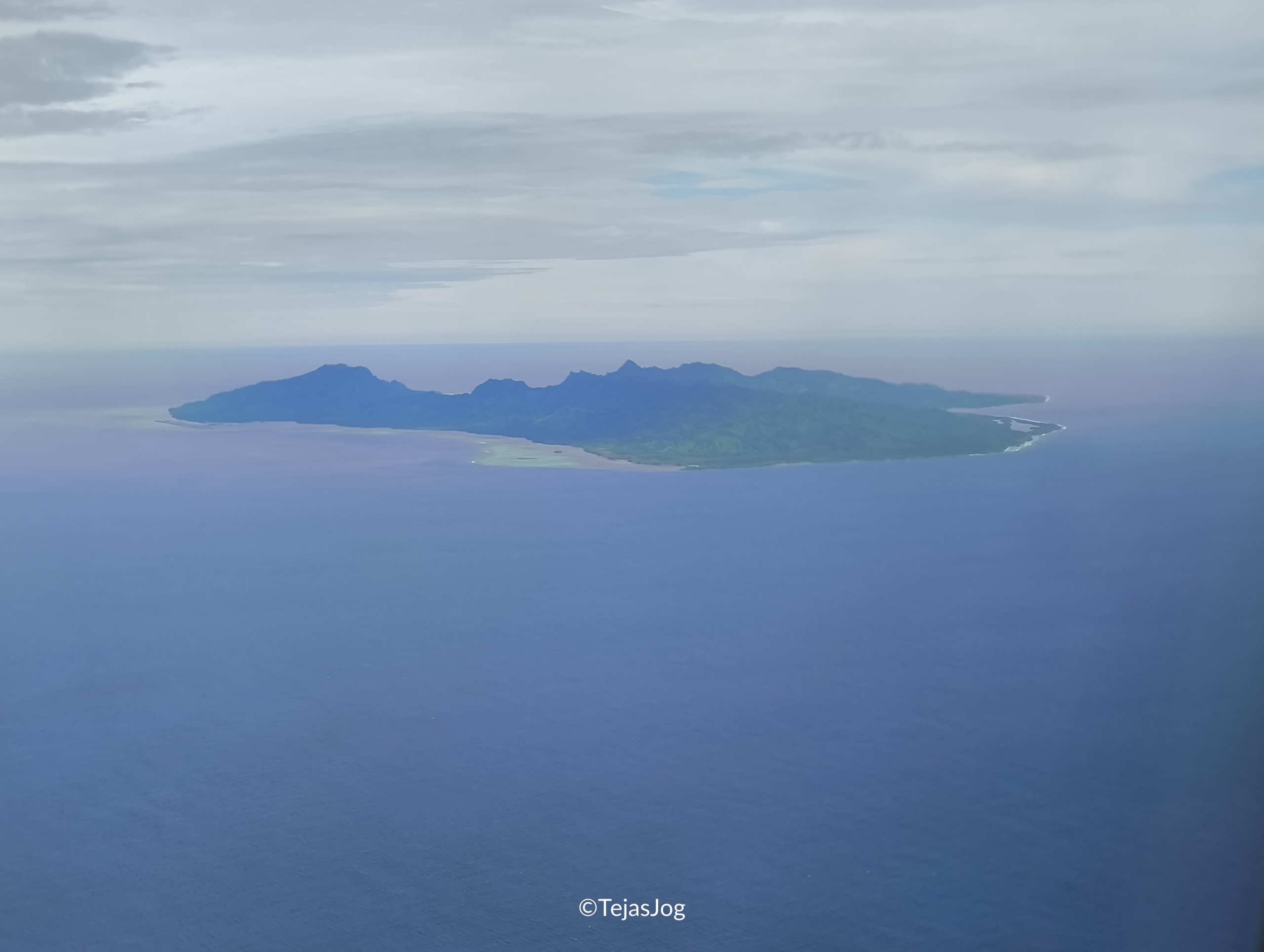 Kosrae seen from United Airlines 155