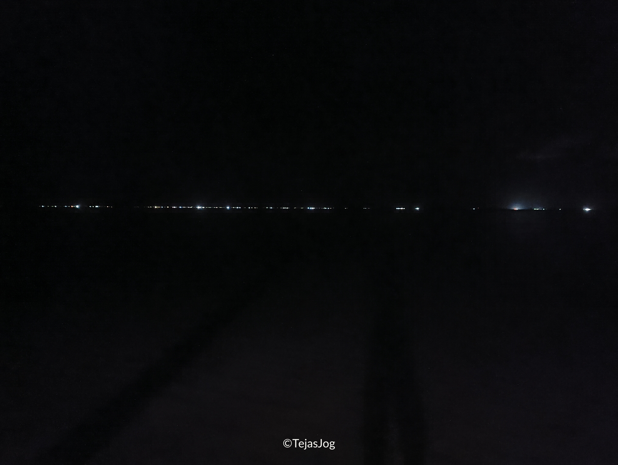 Lights of Majuro across the lagoon