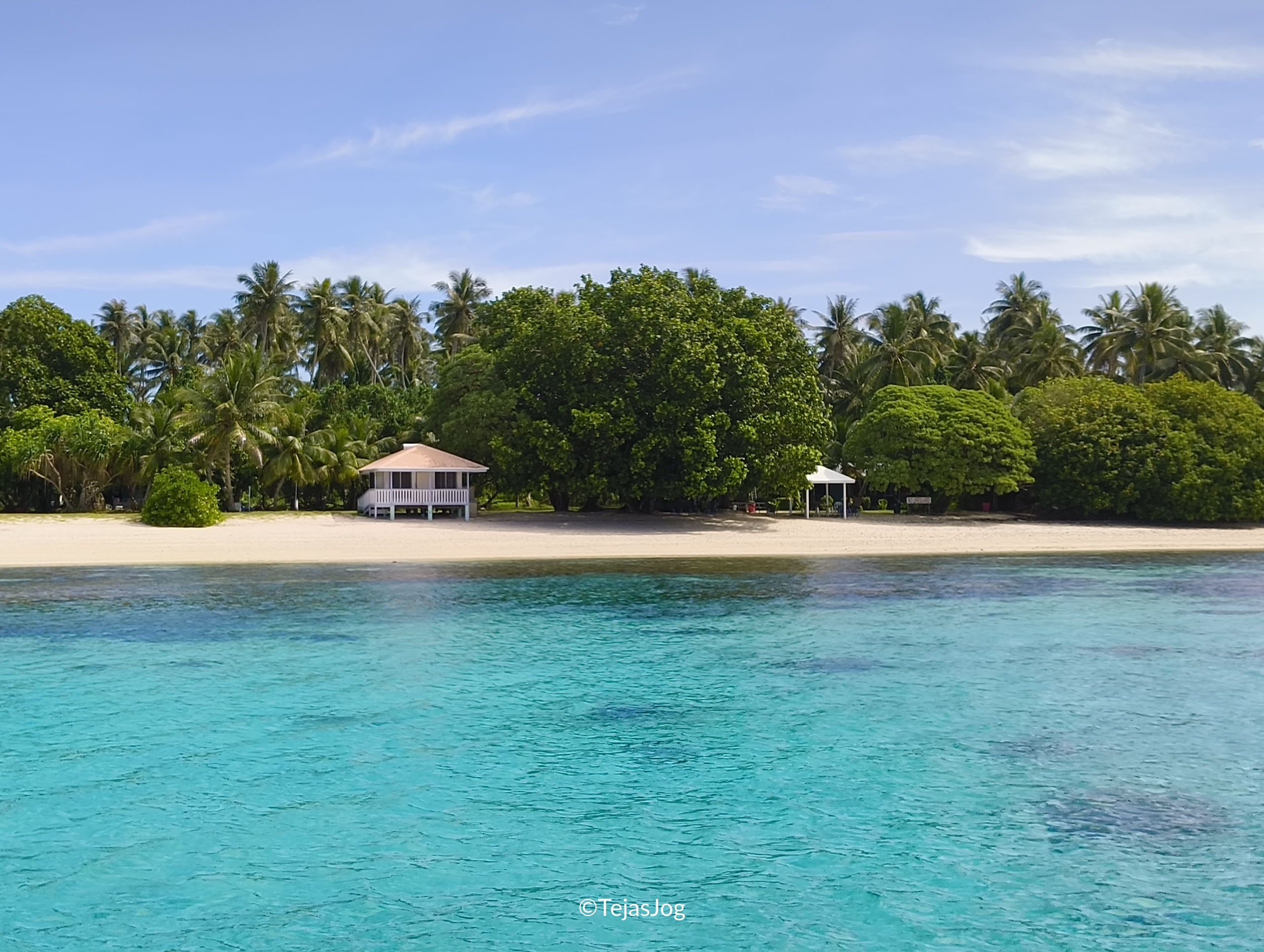 Looking back from the pontoon