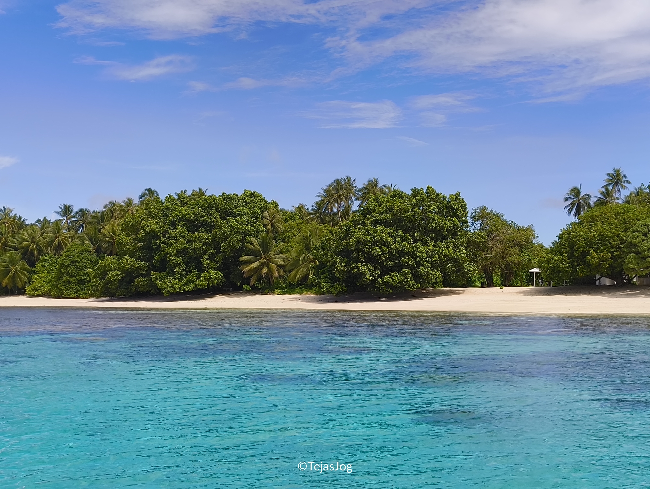 Looking back from the pontoon