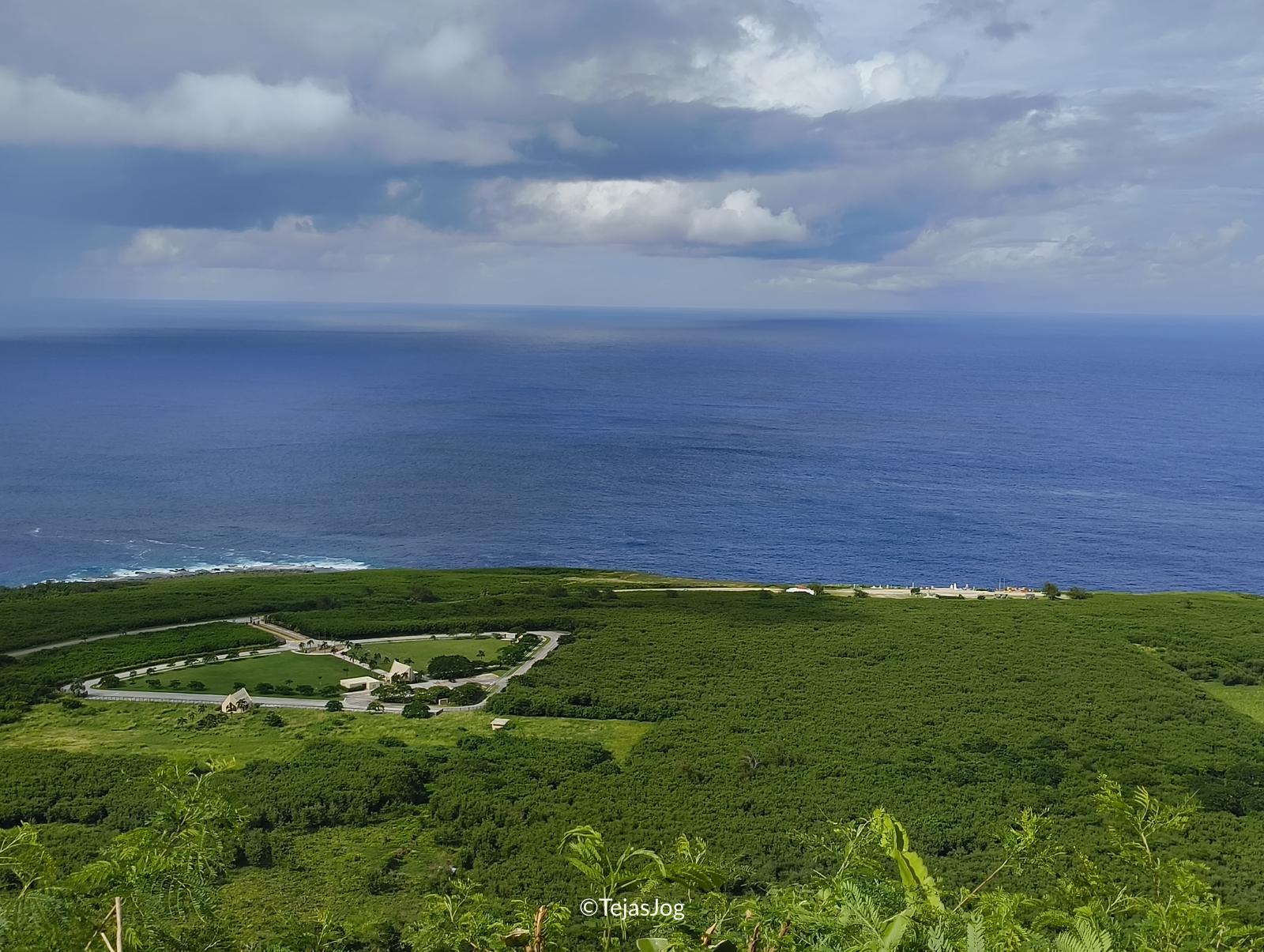 USA Veterans Cemetery and Banzai Cliff Monument seen from Suicide Cliff USA Veterans Cemetery and Banzai Cliff Monument seen from Suicide Cliff