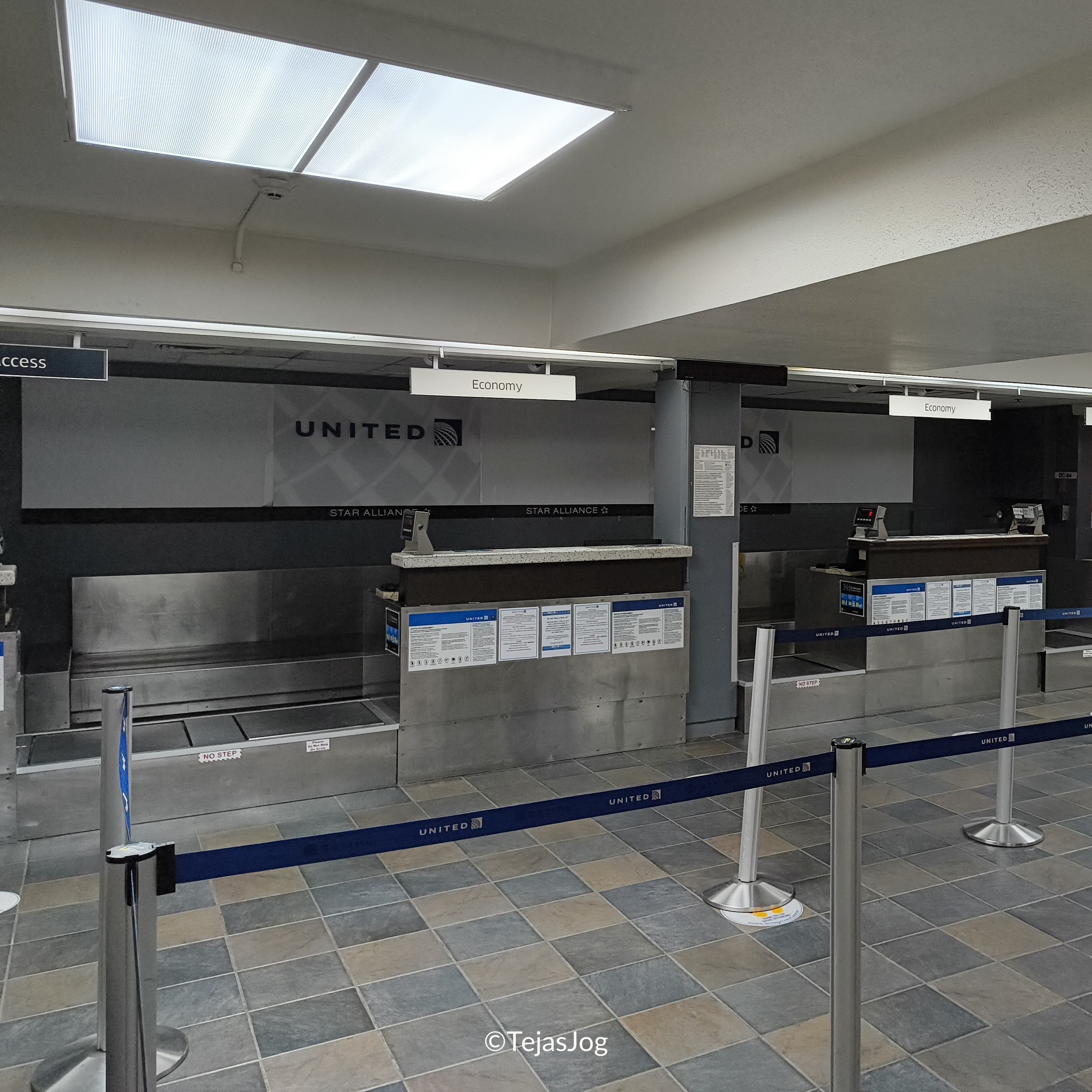 United Airlines check-in counters at Saipan International Airport
