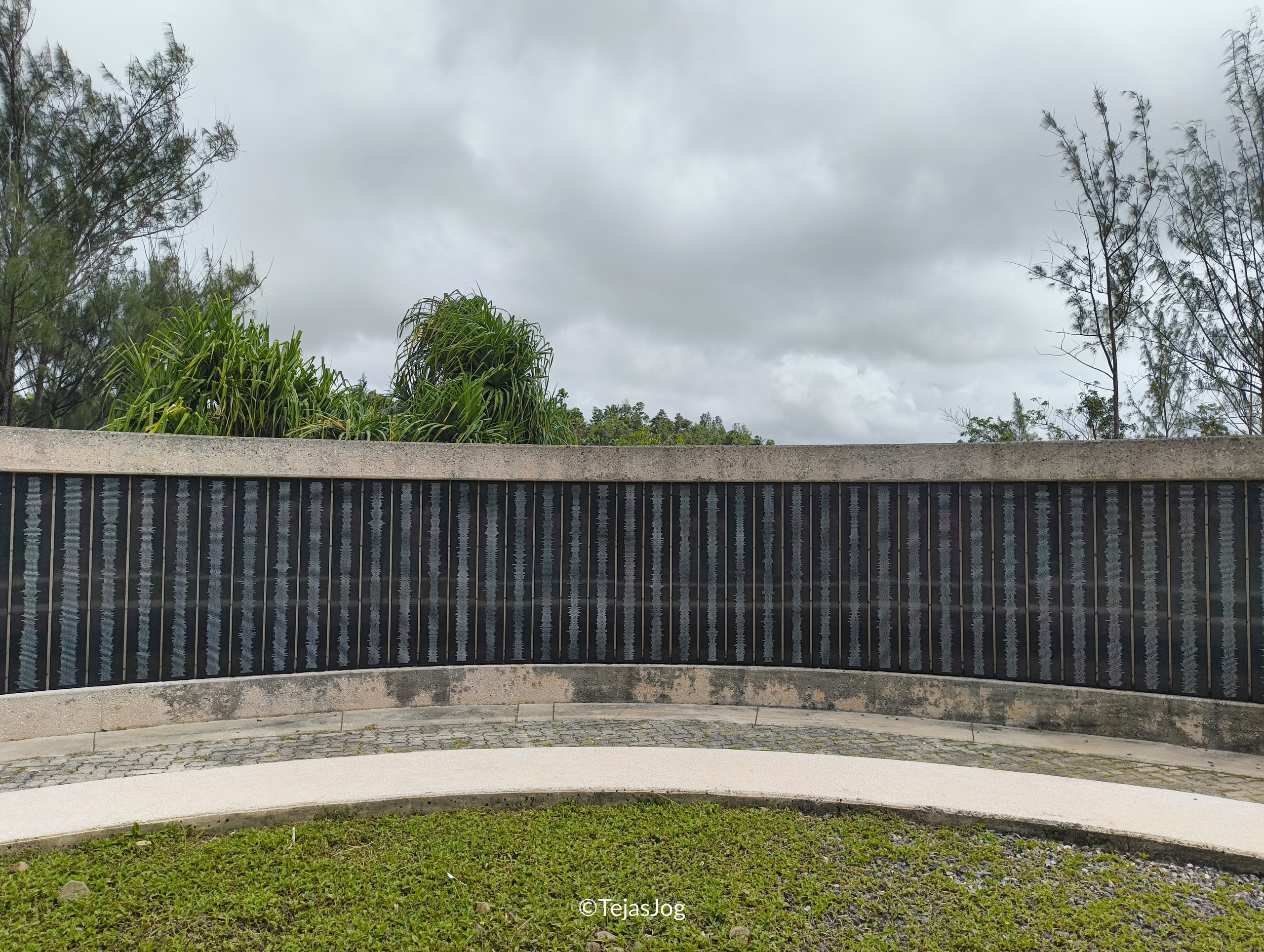 The Memorial Wall of Names at War in The Pacific National Historical Park