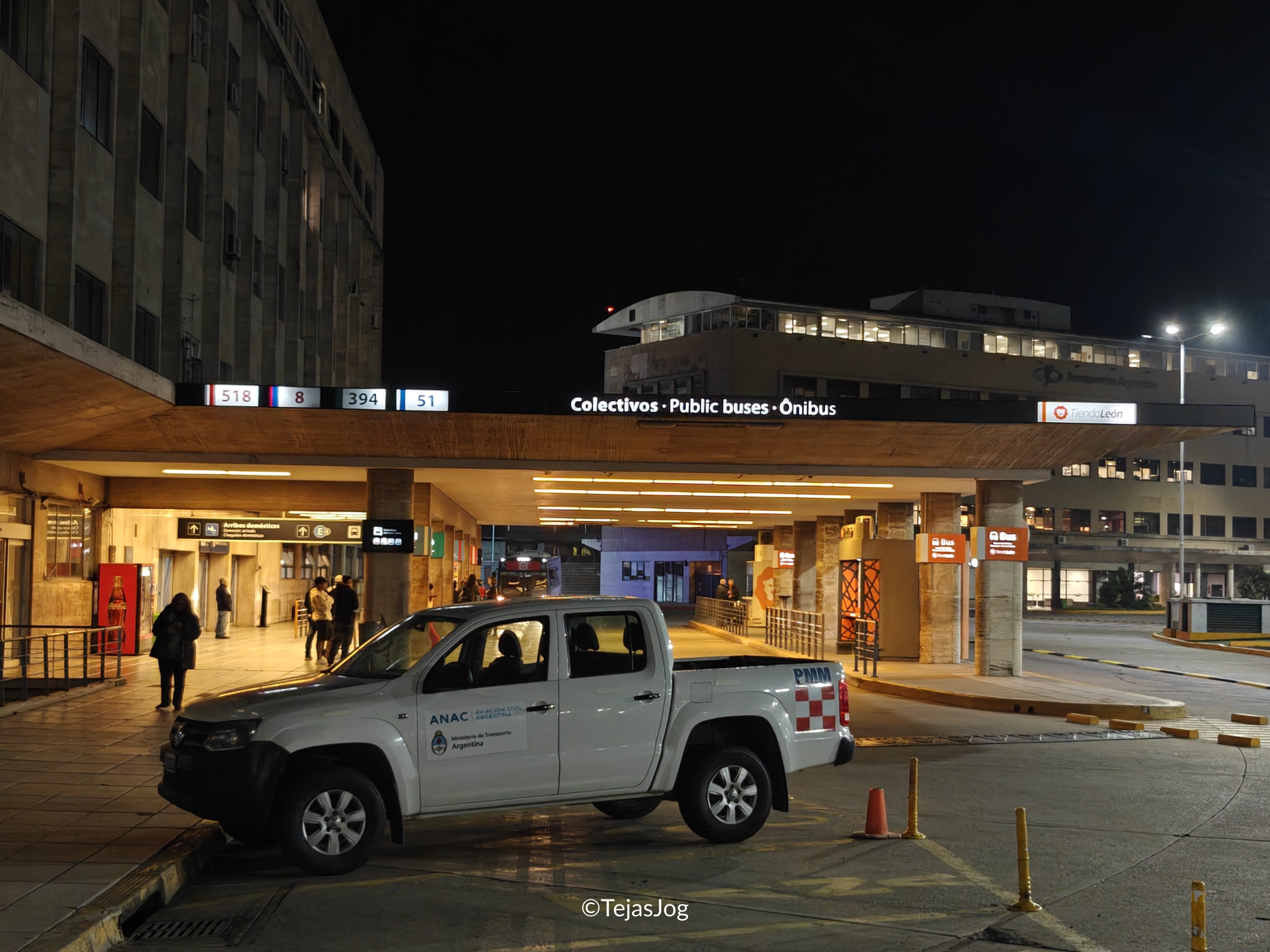 Bus stop at Ezeiza International Airport