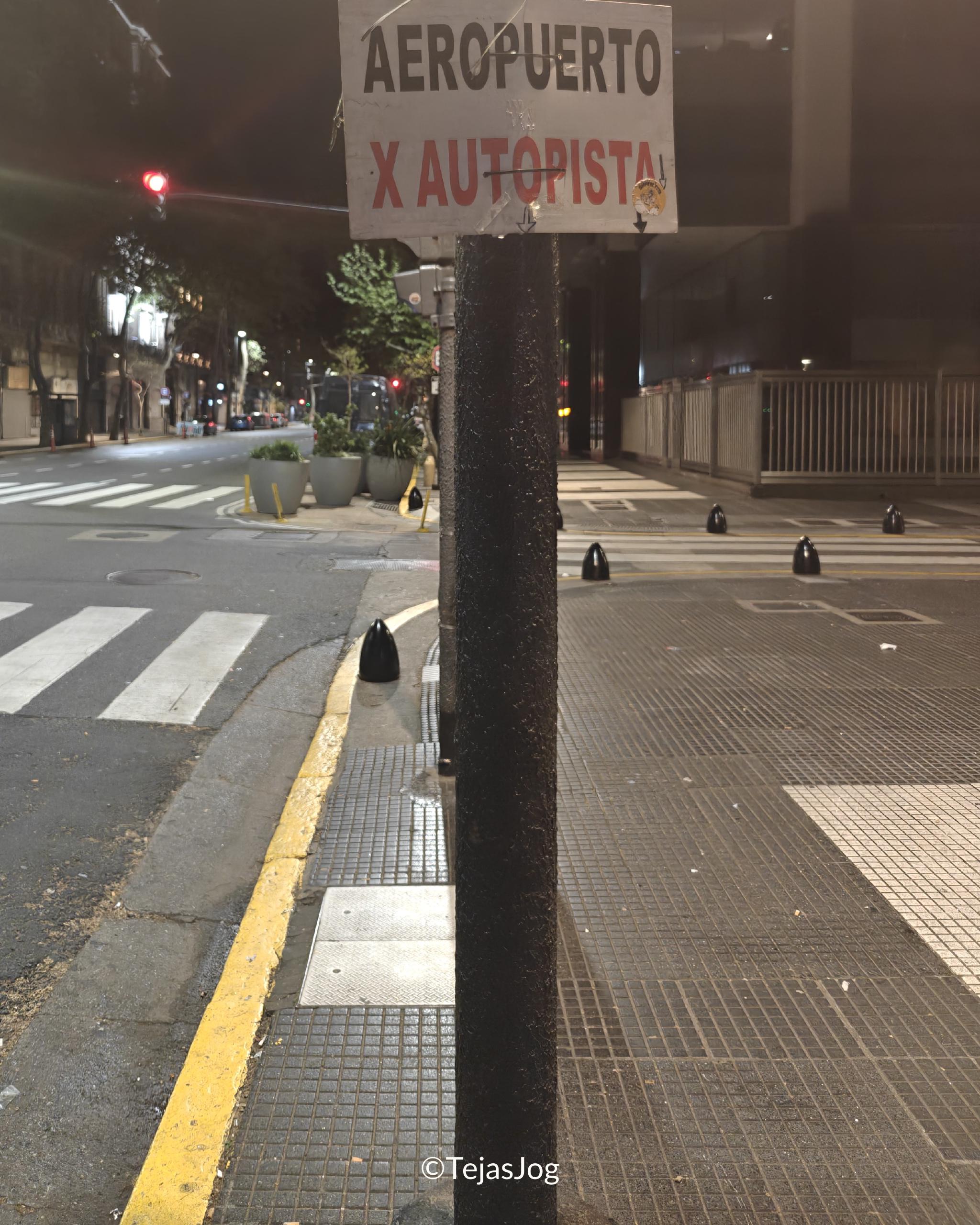 Bus stop for Bus 8 to Ezeiza International Airport Bus stop for Bus 8 to Ezeiza International Airport