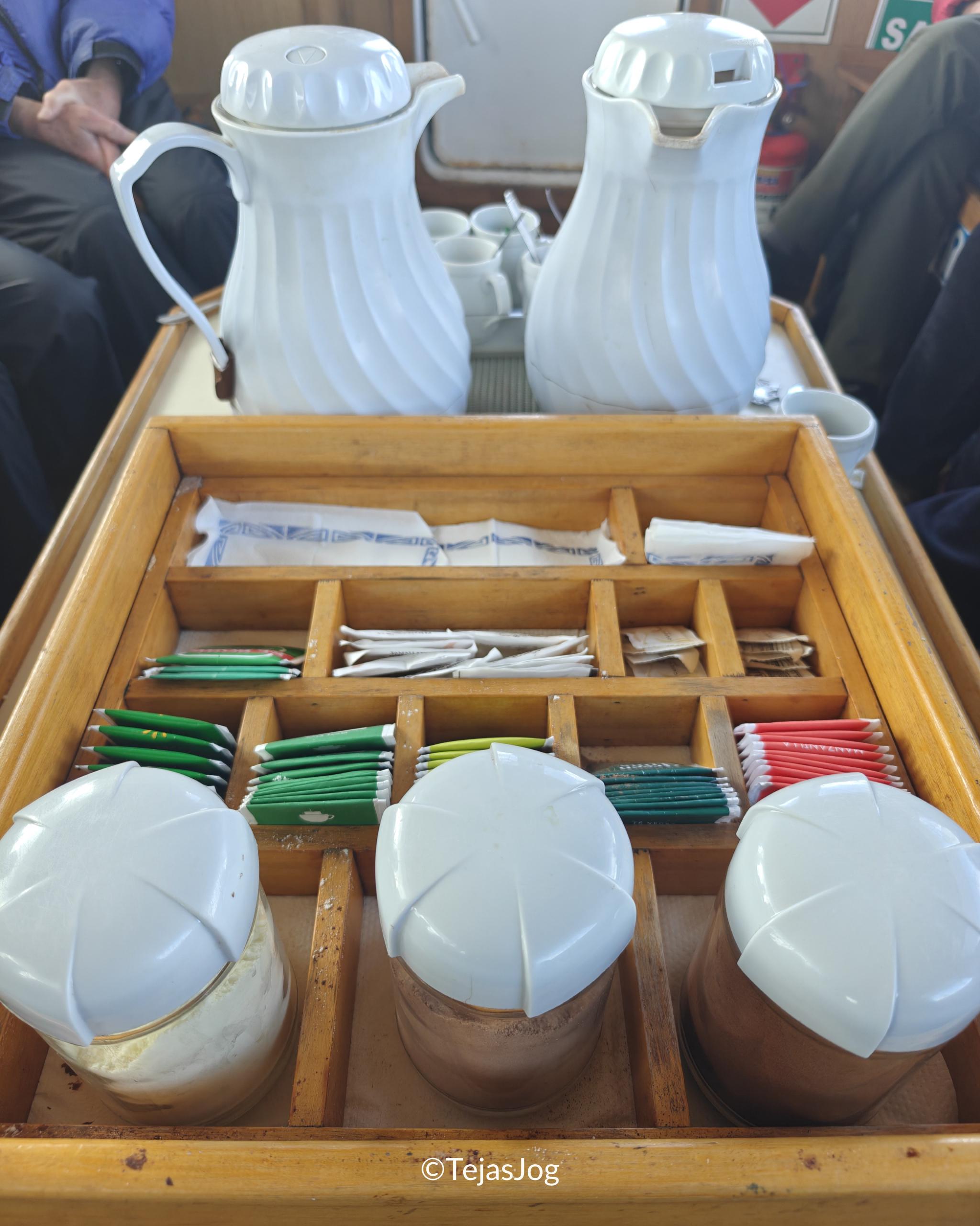 Hot tea and coffee on the Patagonia Adventure Explorer Hot tea and coffee on the Patagonia Adventure Explorer