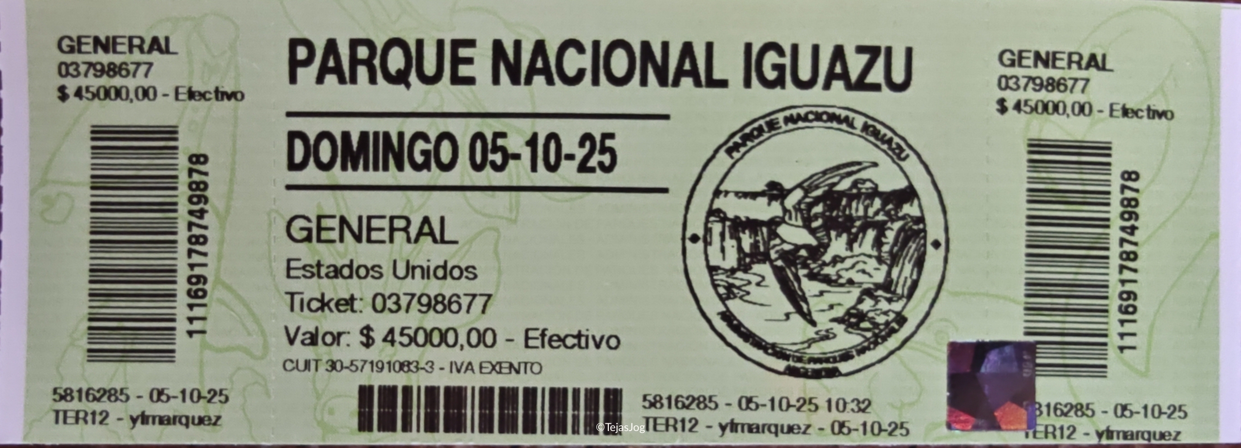 Ticket for Iguazú National Park